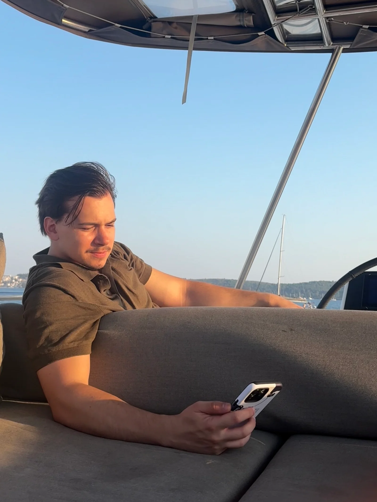 Nemanja on a boat